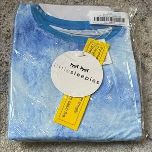 Little Sleepies watercolor Blue pajama set